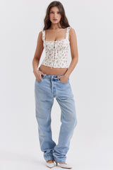 rose print floral top