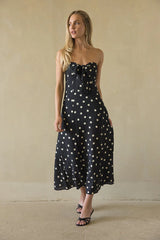 Jenae Linen Polka Dot Midi Dress