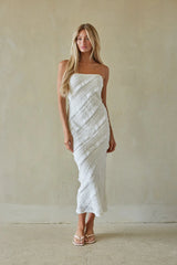 Catalina Ruffle Strapless Midi Dress