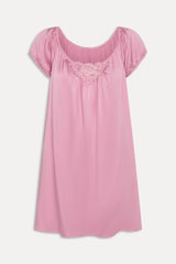 Bo Silk Babydoll Dress - Sunset Pink