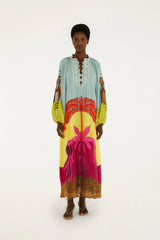 Multicolor Usiacuri Embroidered Richelieu Maxi Dress