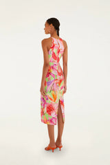 Multicolor Artsy Flora Midi Dress