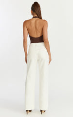 Margot Bodysuit - High Neck Bodysuit in Chocolate
