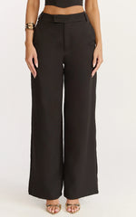 Karina Pants - High Waist Wide Leg Pants in Black