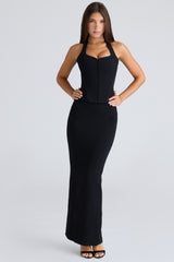 black stretch corset top