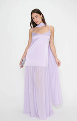 Dalia Maxi Dress ~ Lavender Luxe Satin