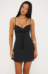 Making Statements Mini Dress Black/White Polka Dot