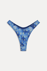 Full Moon Satin Micro Bikini Bottom - Cosmic Bloom