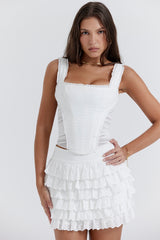 white broderie anglais corset