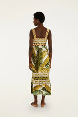 Sand Trancoso Wavy Trim Maxi Dress