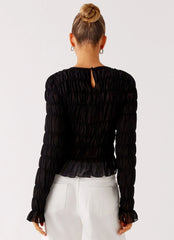 Bella Long Sleeve Top - Black