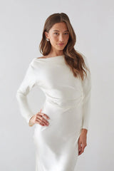 Sofia Open Back Satin Maxi Dress