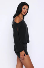 The Duchess Long Sleeve Mini Dress Black
