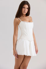white cotton corset top
