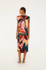 Multicolor Atlantic Rainforest  T-Shirt Midi Dress