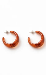 Melinda Earrings - Small Hoop Earrings in Tortoiseshell