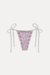 Tia Reversible Satin Bikini Bottom - Pink Stripe