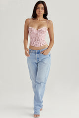 rose lace underwired corset