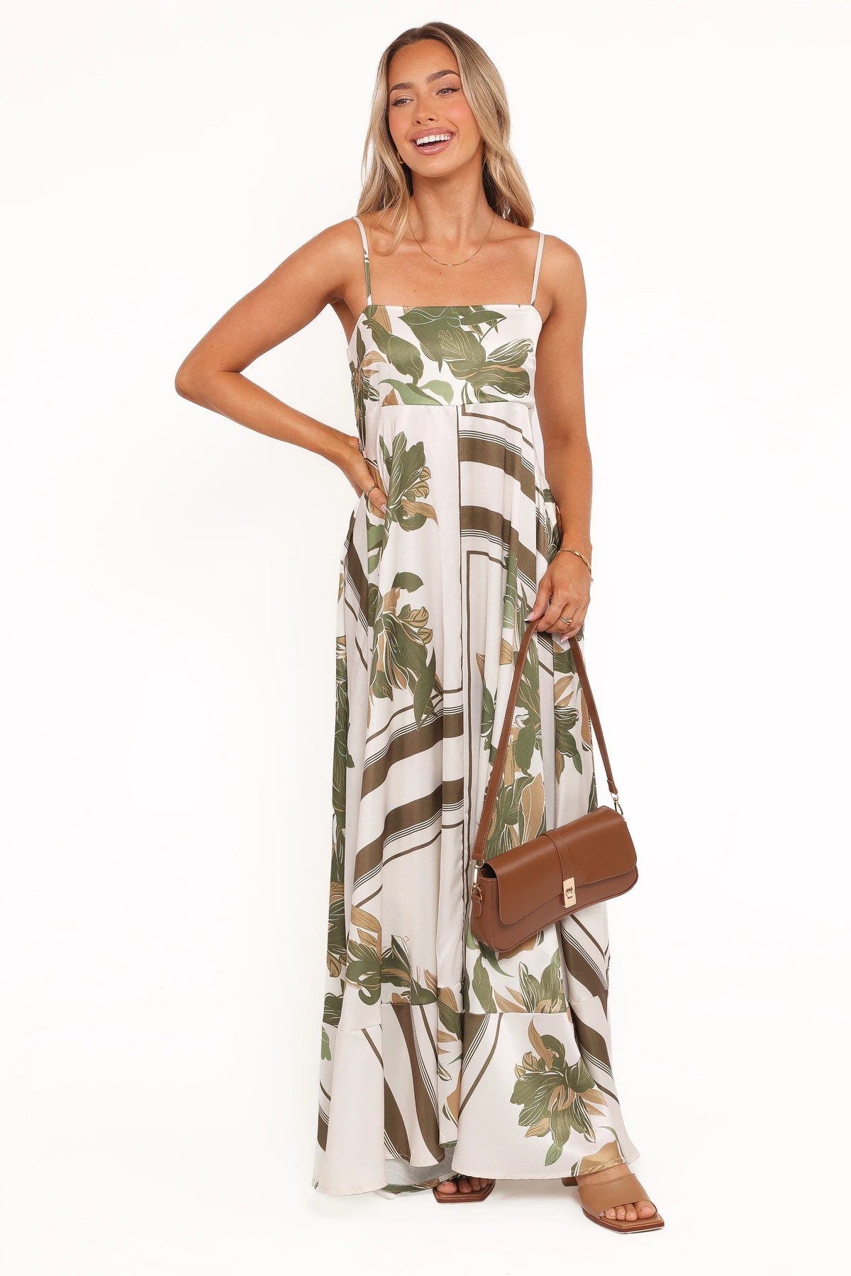 Elanor Maxi Dress - Olive Print