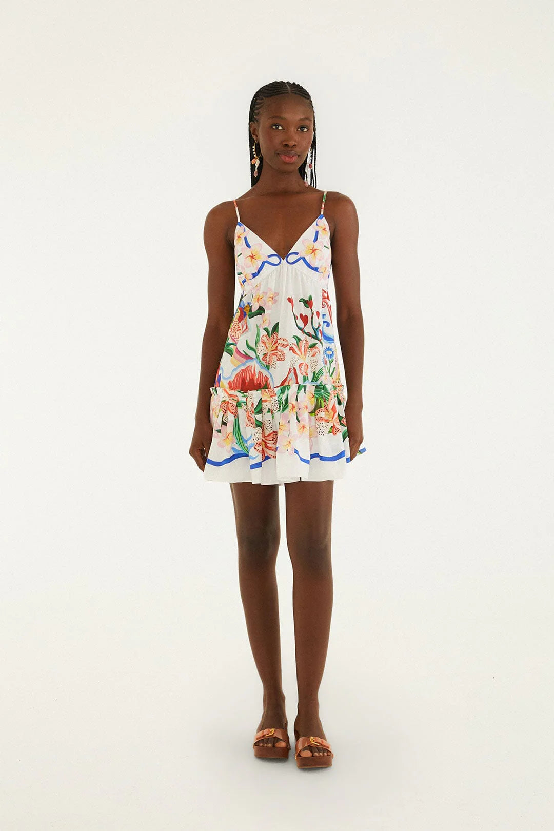 Off-White Garden Of Life Scarf Ruffled Mini Dress