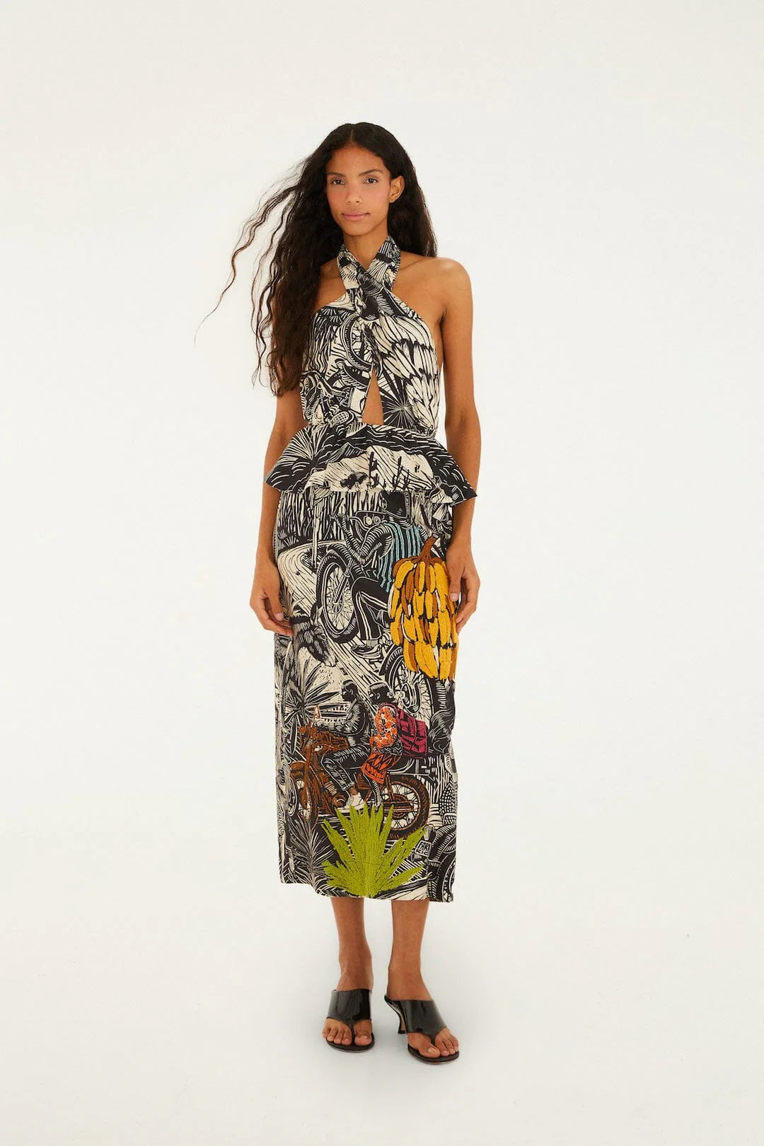Ruta Beige Embroidered Maxi Dress
