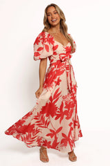 Ellery Midi Dress - Red Floral