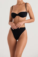 black high waist bikini bottom