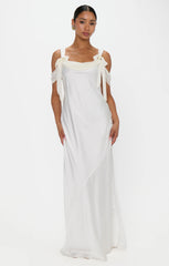 Bella Maxi Dress ~ Ivory Luxe Satin