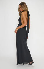 Simone Maxi Dress ~ Black Chiffon