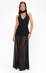 Katia Maxi Dress ~ Black Mesh