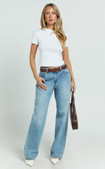 Georgina Top - Crew Neck Short Sleeve Baby Tee in White