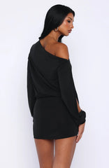 The Duchess Long Sleeve Mini Dress Black