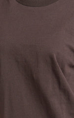 Prizza Top - Longline Boyfriend Tee Top in Chocolate