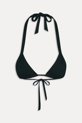 Taite Ribbed Triangle Bikini Top - Black