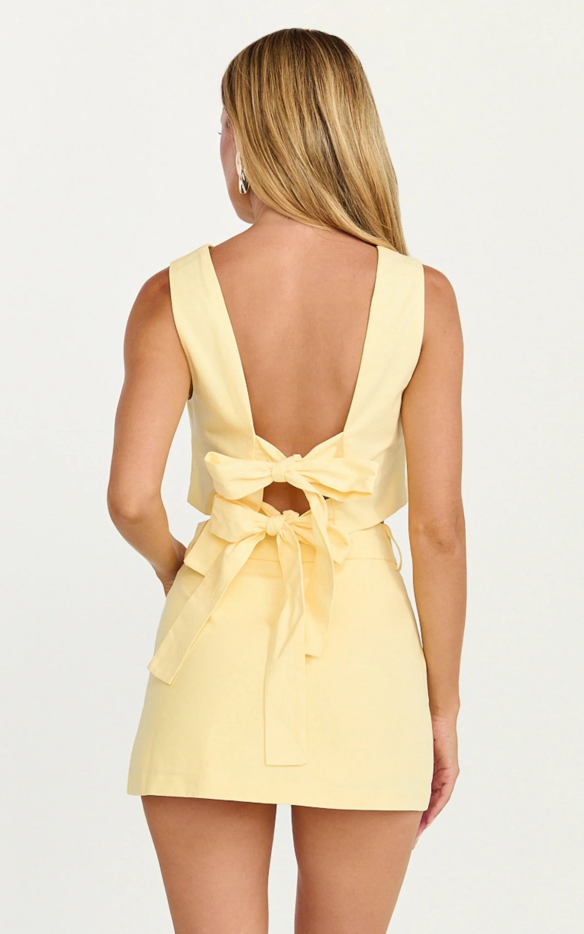 Loxley Top - Tie Up Top in Lemon