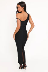 Hudson Off Shoulder Midi Dress - Black