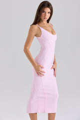 baby pink midi bandage dress