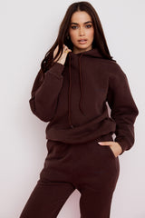 chocolate cotton fleece-back oversized hoodie