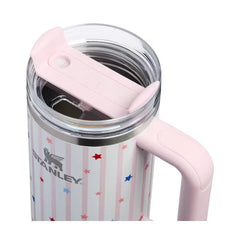 Stanley 30 oz Stainless Steel H2.0 FlowState Quencher Tumbler Pink Starry Stripes