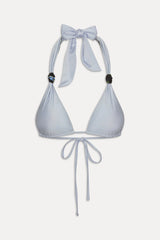 Kealy Reversible Satin Bikini Top - Bouquet