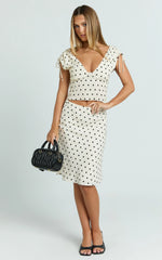 Elise Top - Gather Bust and Shoulder Strap Top in White