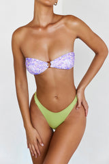 olive ruched bikini bottom