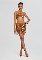 Enora Metallic Crochet Top