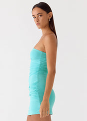 Lindie Strapless Mini Dress - Pale Aqua