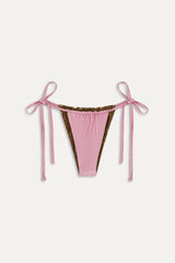 Tia Reversible Satin Bikini Bottom - Vintage Cheetah
