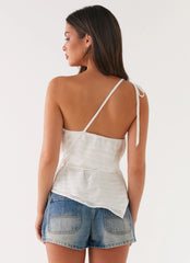 Joanne One Shouder Top - White