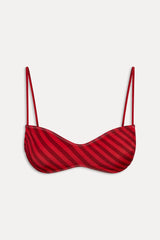 x JENNIE Magnolia Satin Bikini Top - Spring Stripe
