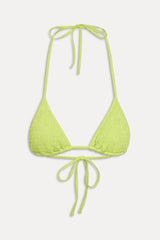 Nick Smocked Triangle Bikini Top - Sea Glass Green