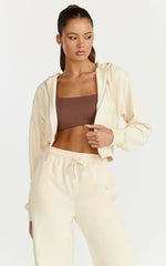 Selene Hoodie - Zip Through Hoodie in Cream