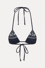 Nick Triangle Halter Bikini Top - Malibu Blue